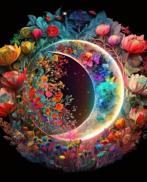 AB Diamond Painting - Full Round - Moon Flower (40*50CM)