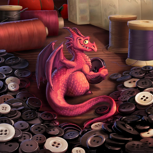 AB Diamond Painting - Full Round - Button Dragon (40*40cm)