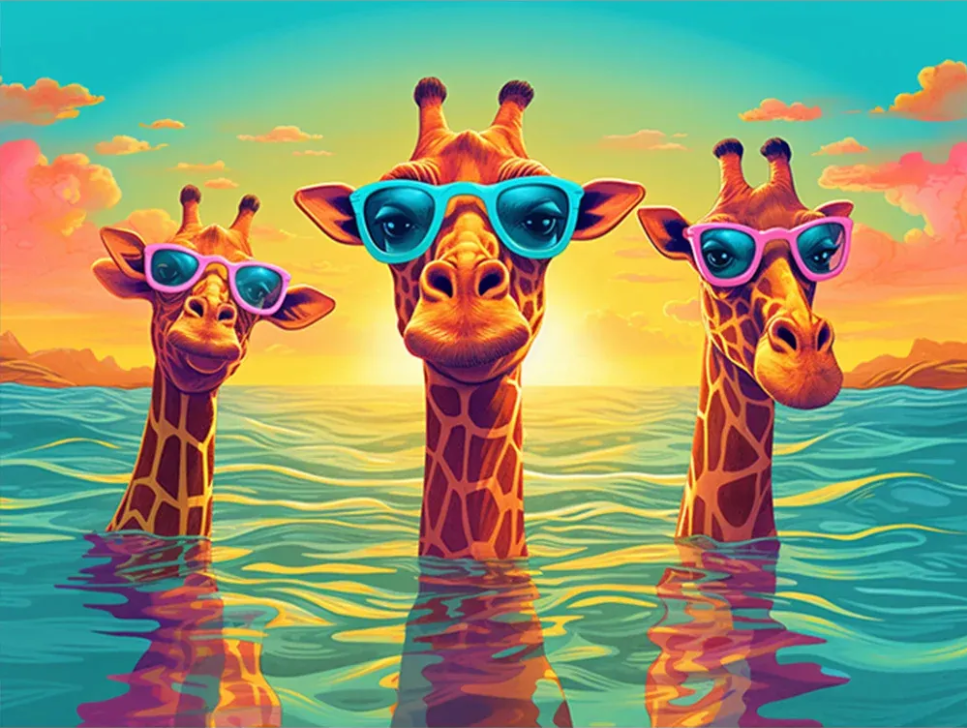 AB Diamond Painting - Full Round - Giraffe (40*50CM)