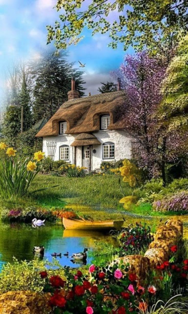 AB Diamond Painting - Full Round - Idyllic House (40*66cm)