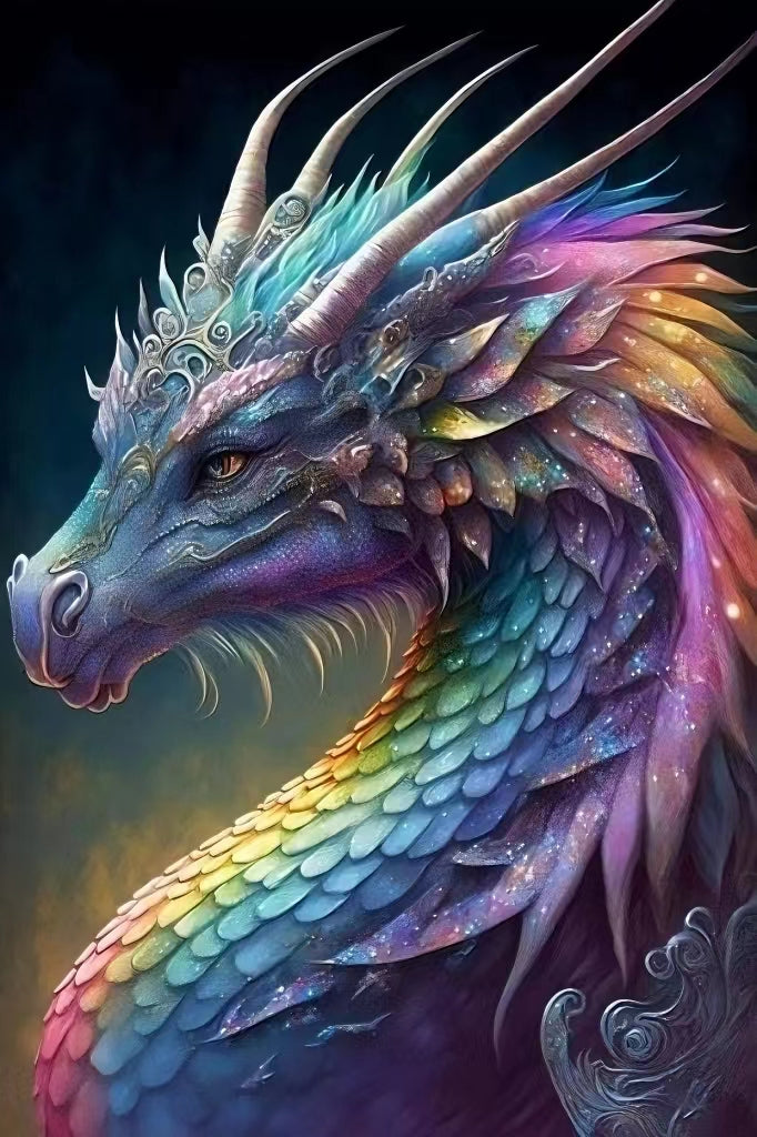 AB Diamond Painting - Full Round - Colorful dragon (40*60cm)