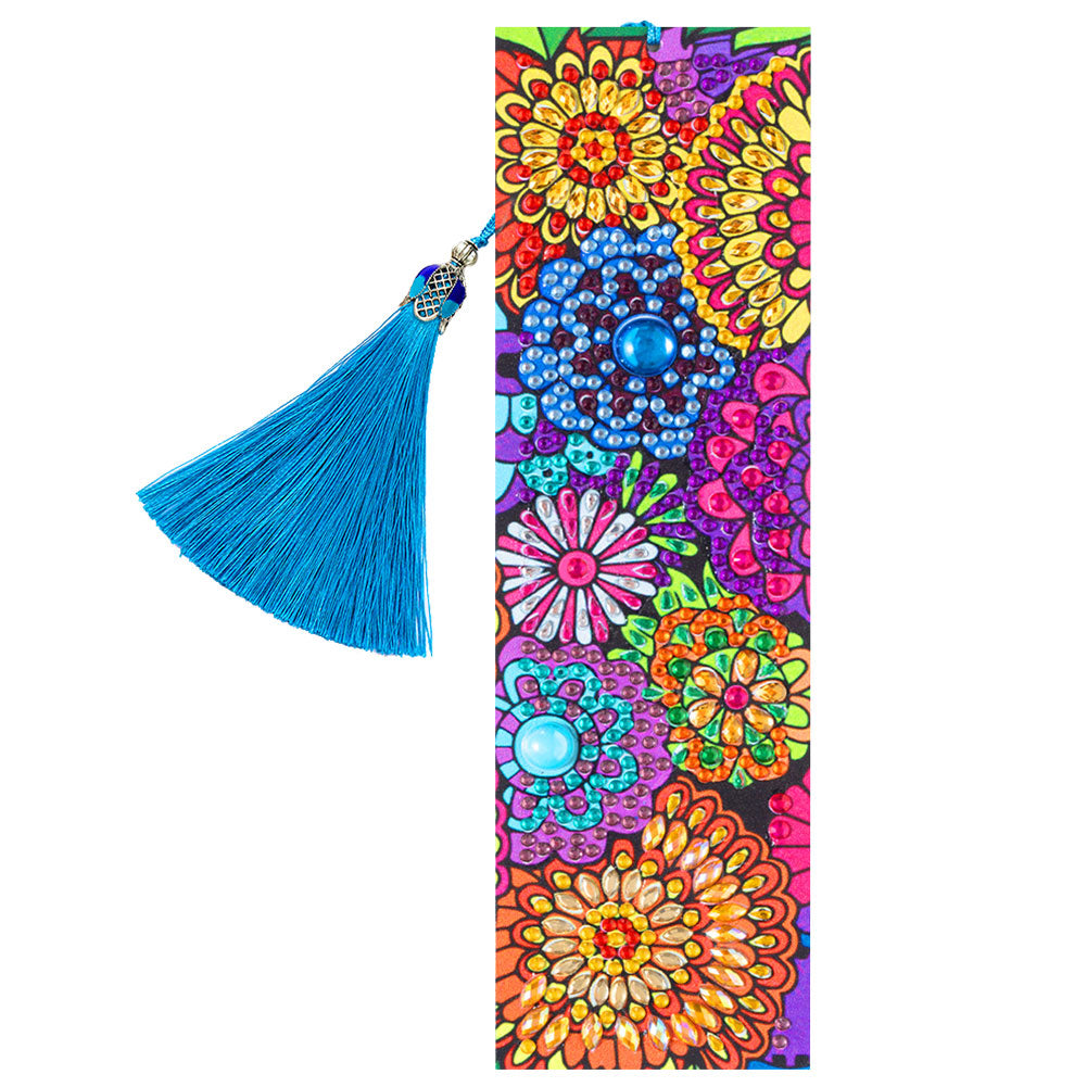 DIY Diamond Painting Leather Bookmark Mandala Tassel Book Marks Craft Art