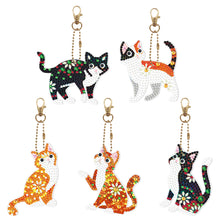 Load image into Gallery viewer, 5pcs Diamond Painting Keyring Kits DIY Cat Keychain Bag Pendant (YSK104)
