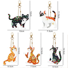 Load image into Gallery viewer, 5pcs Diamond Painting Keyring Kits DIY Cat Keychain Bag Pendant (YSK104)
