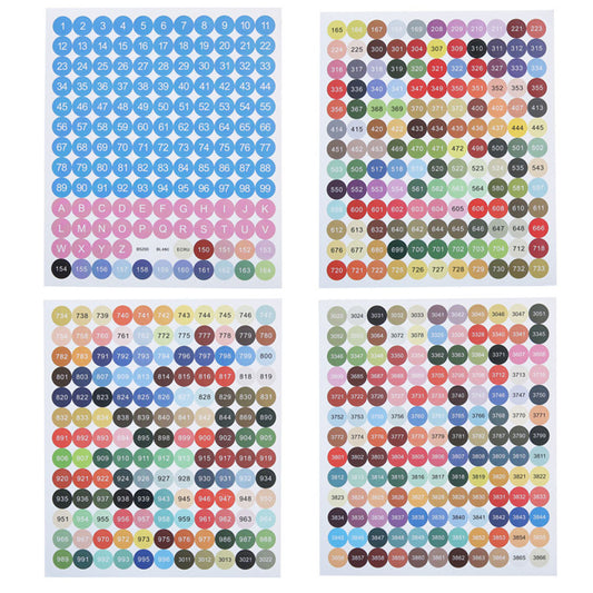 Number Label Stickers for Diamond Painting Storage Box Bottle (Colorful)