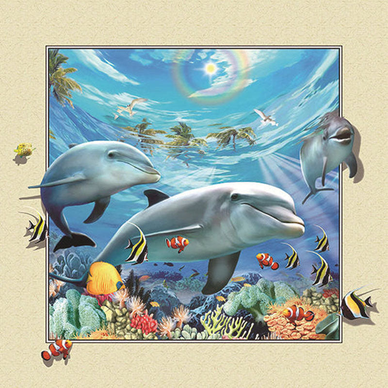 Diamond Painting - Full Round - Dolphin stepping out of frame (30*30CM)