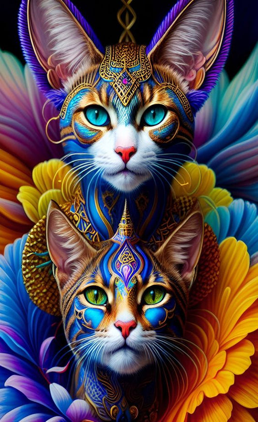 AB Diamond Painting - Full Round - cats (40*50CM)