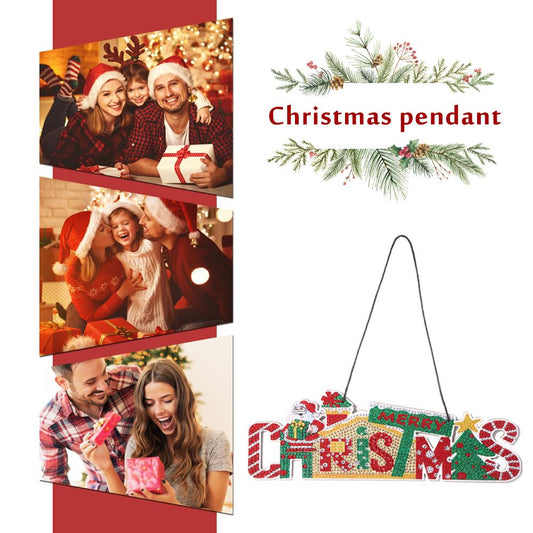DIY Diamond Painting Merry Christmas Board Pendant Rhinestone Charm (DP005)