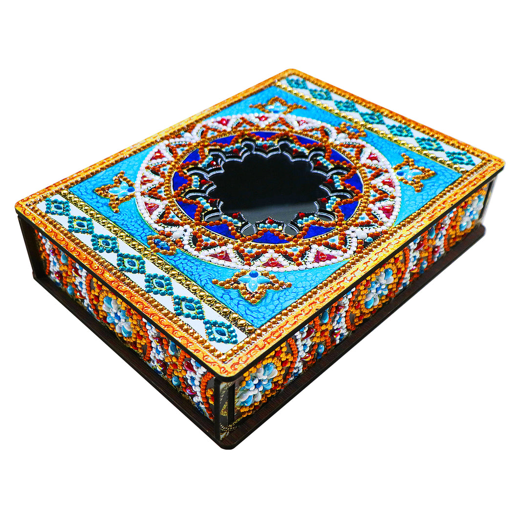 Classic Mandala Style Storage Box Cosmetics Collection with Mirror (MH202)