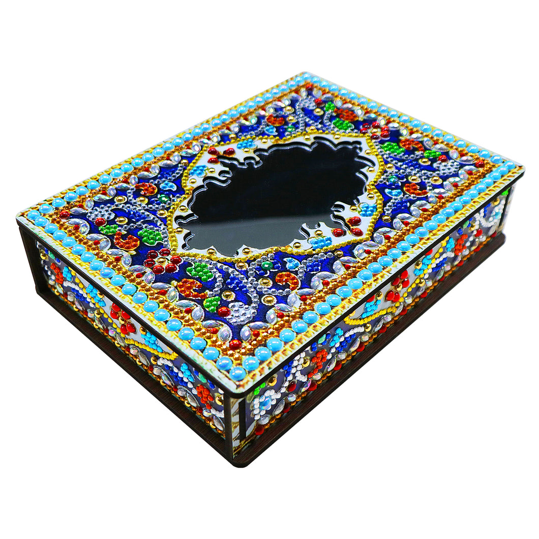 Classic Mandala Style Storage Box Cosmetics Collection with Mirror (MH204)