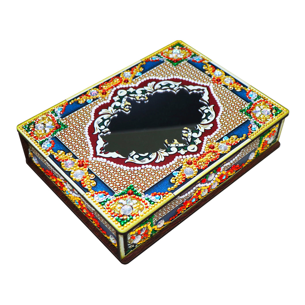 Classic Mandala Style Storage Box Cosmetics Collection with Mirror (MH205)