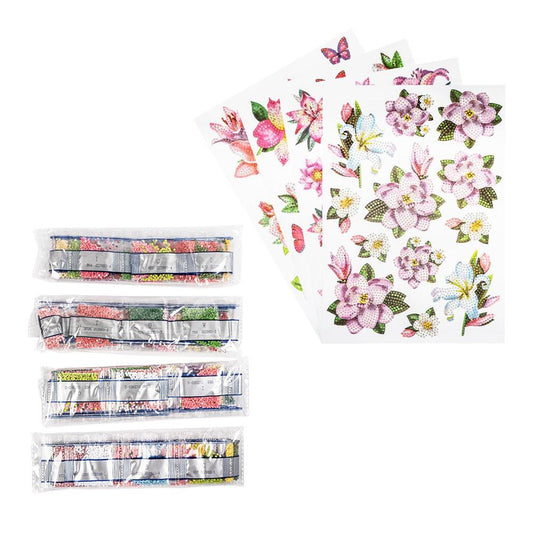 4pcs 5D DIY Diamond Painting Stickers Flowers Art Craft Kits Gift (BT009)
