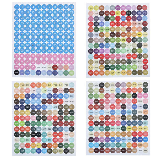 Number Label Stickers for Diamond Painting Storage Box Bottle (Colorful)