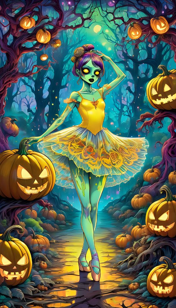 AB Diamond Painting - Full Round - halloween girl (40*70CM)