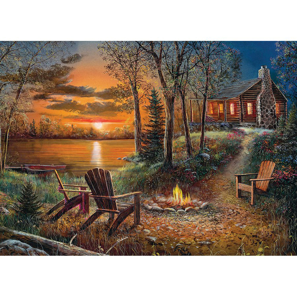 Diamond Painting - Full Round - evening house (40*30CM)