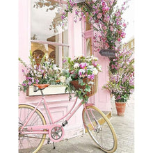 Load image into Gallery viewer, Diamond Painting - Full Round - pink bicycle by the window (40*50CM)
