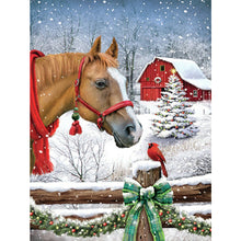 Load image into Gallery viewer, Diamond Painting - Full Round - christmas horse (30*40CM)
