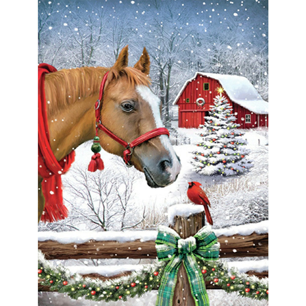 Diamond Painting - Full Round - christmas horse (30*40CM)