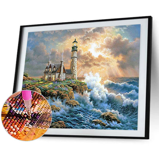 Diamond Painting - Full Round - seaside lighthouse (50*40CM)