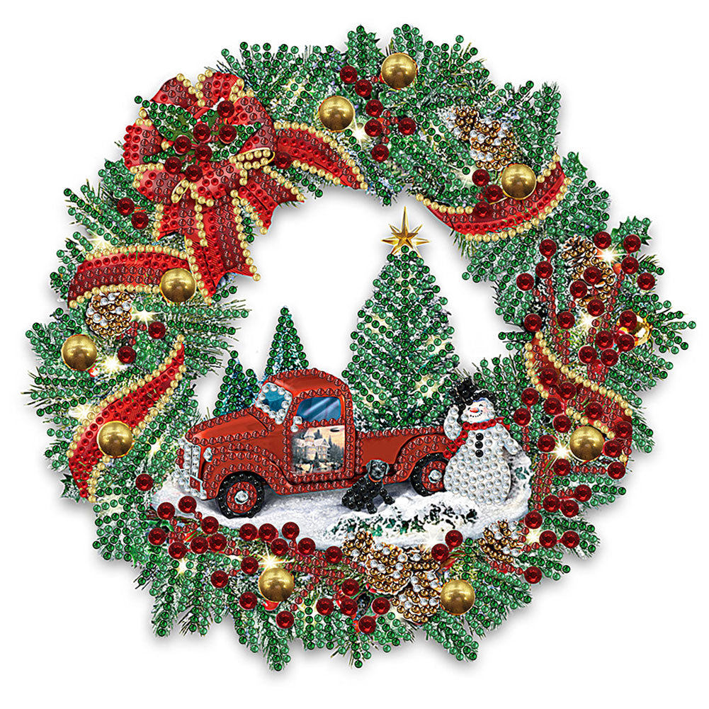 Diamond Painting - Partial Special Shaped - christmas wreath (30*30CM)