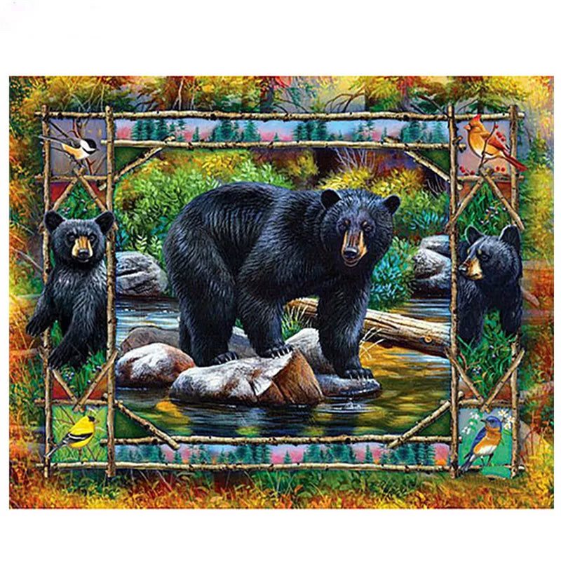 Diamond Painting - Full Round - black bear (40*30CM)