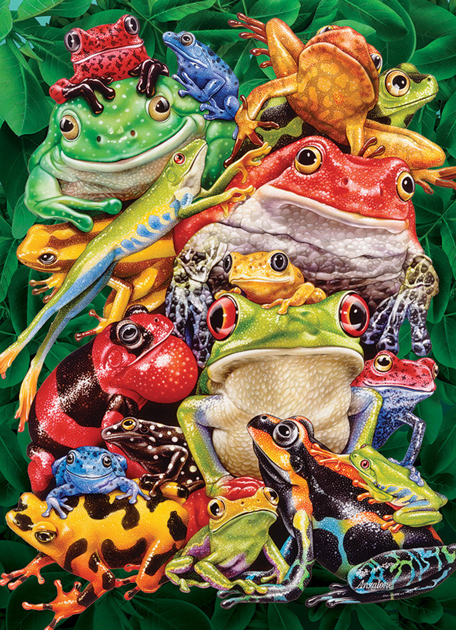 AB Diamond Painting - Full Round - Colorful Frogs (40*55cm)