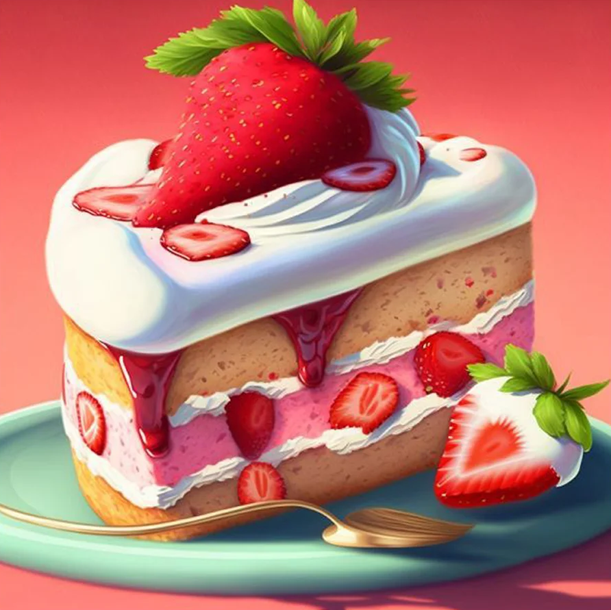 AB Diamond Painting - Full Round - Strawberry cake (40*40cm)