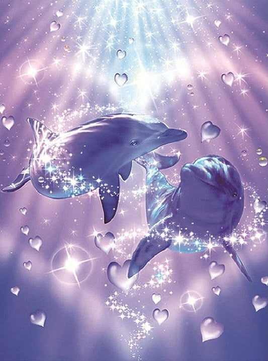 AB Diamond Painting - Full Round - Dolphins (40*55cm)