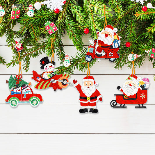 10pcs Hanging Ornament Art Crafts 5D DIY Spot Drill Cartoon Christmas Decoration