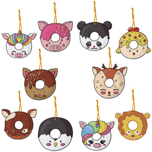 10pcs Hanging Ornament Art Crafts 5D DIY Spot Drill Cartoon Christmas Decoration