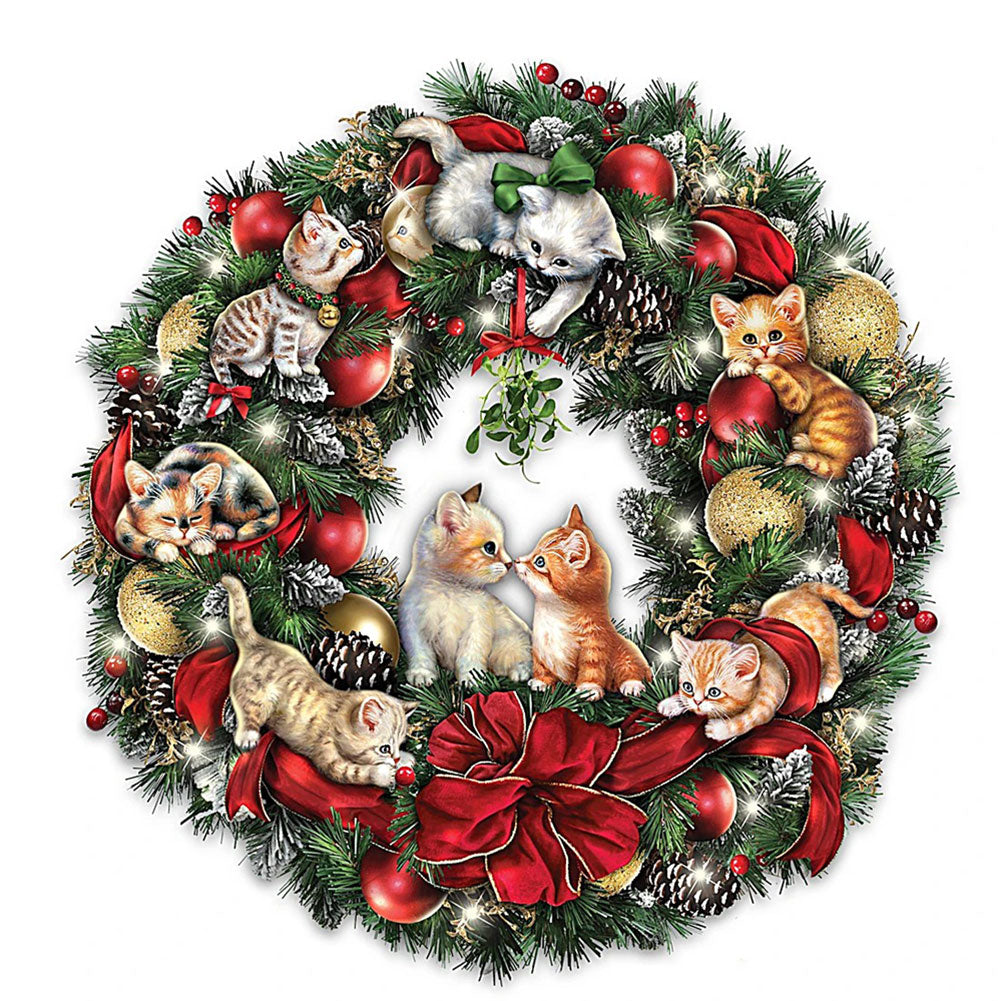 Diamond Painting - Full Round - christmas wreath (30*30CM)