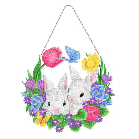 5D Diamond Painting Pendant Art DIY Easter Bunny Acrylic Hanging Crafts (YH309)