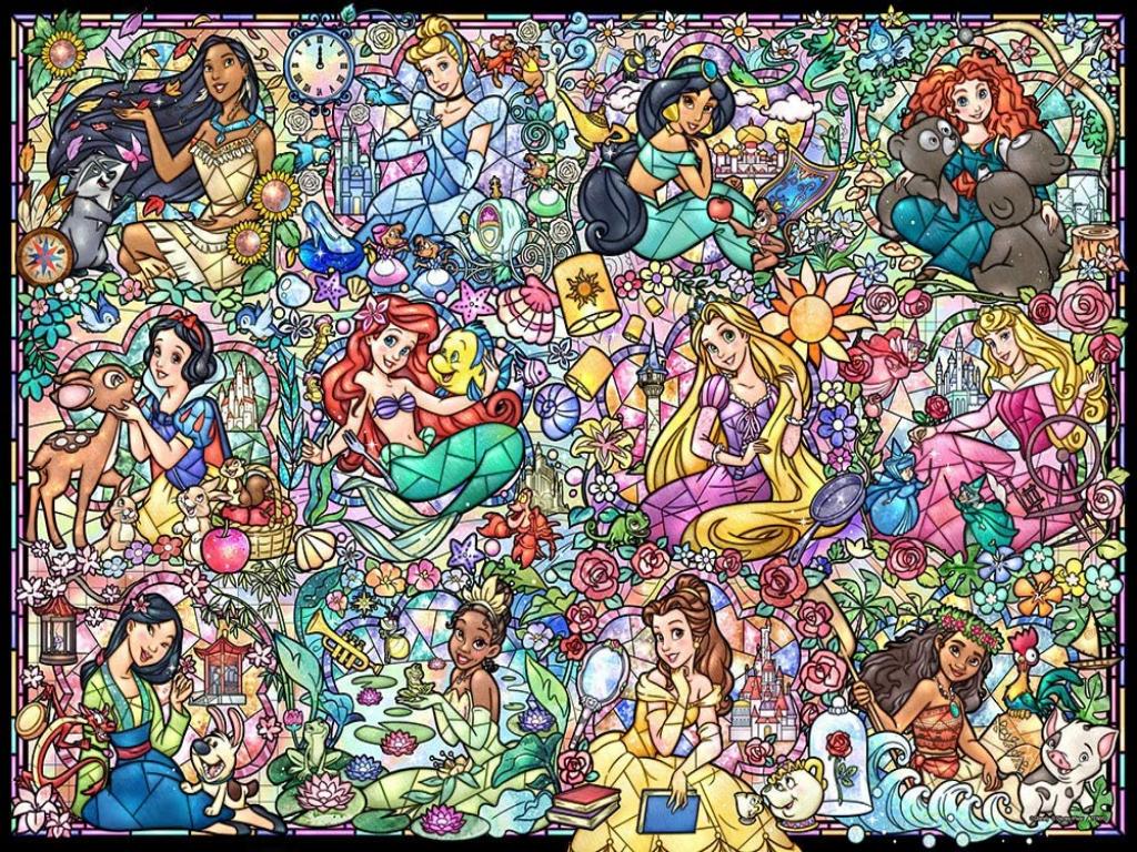 Diamond Painting - Full Round - 12 Disney Rapunzels - Stained Glass Figure Art (130*90CM)