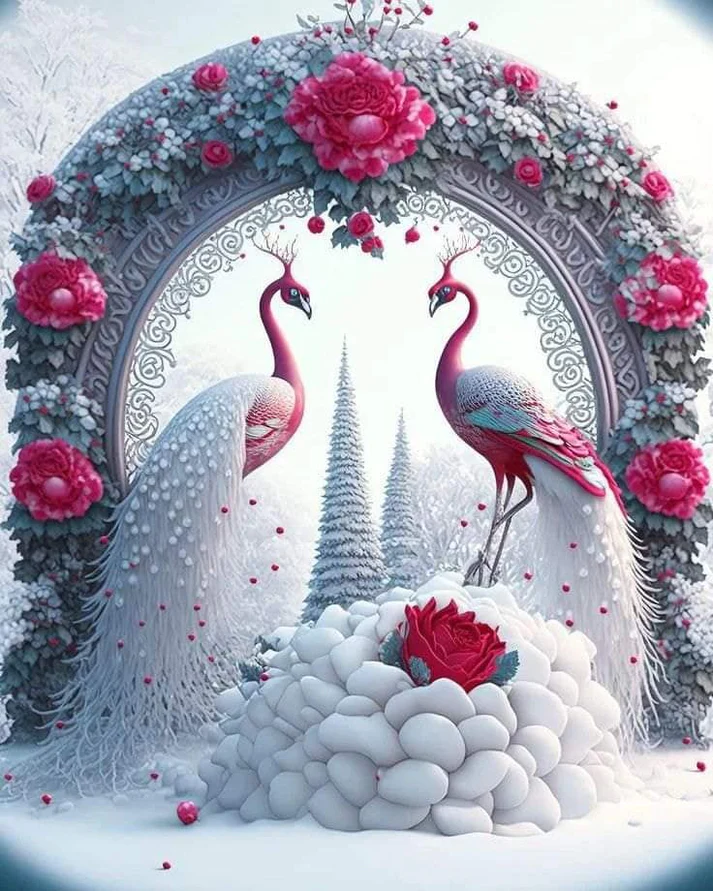 AB Diamond Painting - Full Round - Rose Peacock (40*50cm)