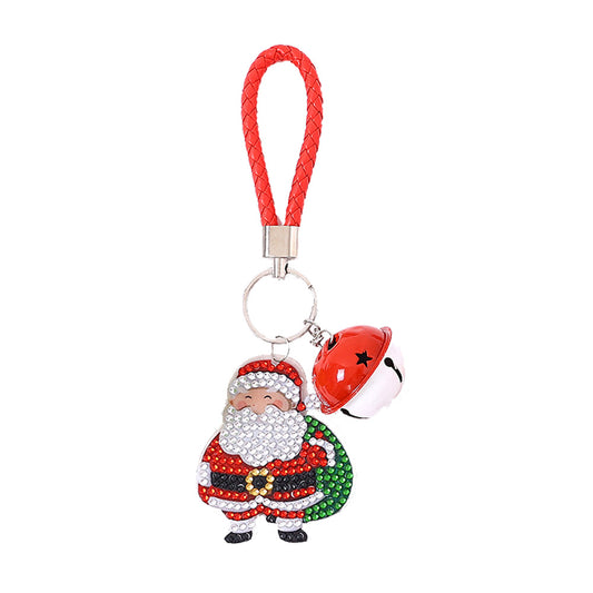 Santa Claus DIY Diamonds Painting Keychain Acrylic Crystal Art Crafts (AA1201-2)