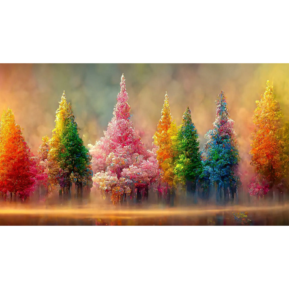 Diamond Painting - Full Round - painted trees (80*40CM)