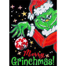 Load image into Gallery viewer, Diamond Painting - Partial Special Shaped - Christmas green monster (30*40CM)
