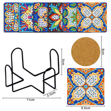 Load image into Gallery viewer, 6pcs/set Mandala Square Coaster Acrylic Water Cup Pad 5D DIY Room Decor (BD401)
