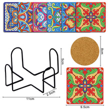 Load image into Gallery viewer, 6pcs/set Mandala Square Coaster Acrylic Water Cup Pad 5D DIY Room Decor (BD403)
