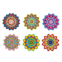 Load image into Gallery viewer, 6pcs/set Wooden Coaster Mandala Painting Coaster for Room Decoration (BD005)

