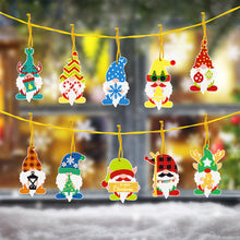 Load image into Gallery viewer, 10pcs Christmas Diamonds Key Chain Kit Special-shaped Drill PET Xmas Gnome Gifts
