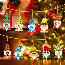 Load image into Gallery viewer, 10pcs Christmas Diamonds Key Chain Kit Special-shaped Drill PET Xmas Gnome Gifts
