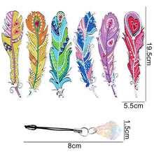 Load image into Gallery viewer, 6pcs Bookmark Student Gifts 5D DIY Feather Shape for Adults Kids (SQ202)
