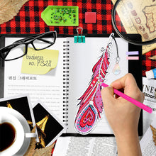 Load image into Gallery viewer, 6pcs Bookmark Student Gifts 5D DIY Feather Shape for Adults Kids (SQ202)
