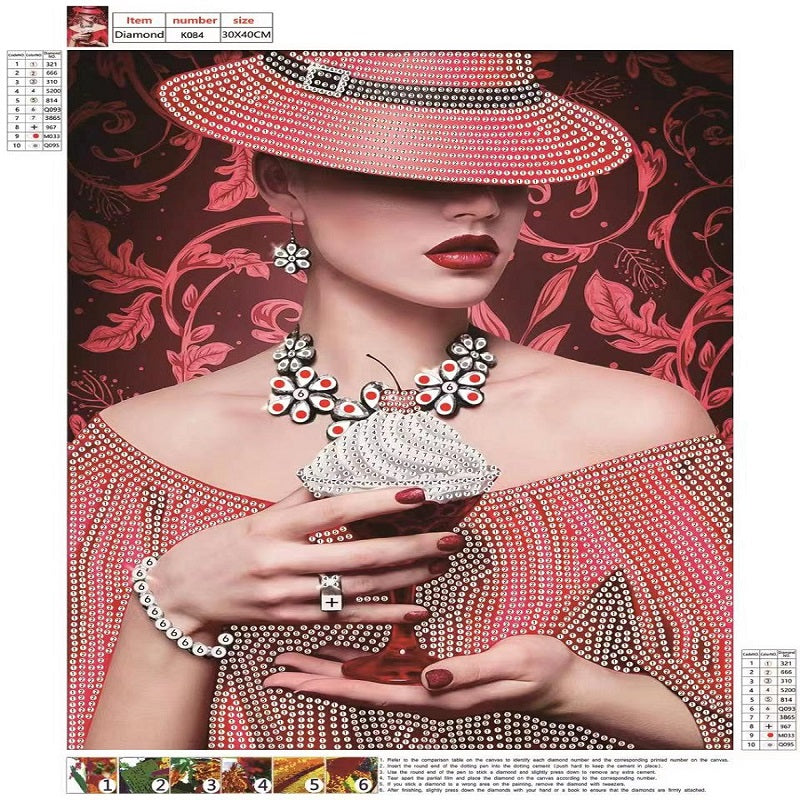 Diamond Painting - Partial Special Shaped - elegant woman (30*40CM)