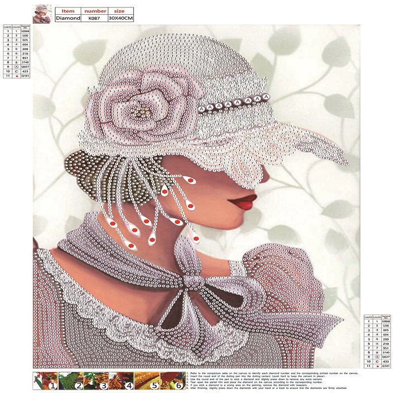 Diamond Painting - Partial Special Shaped - elegant woman (30*40CM)