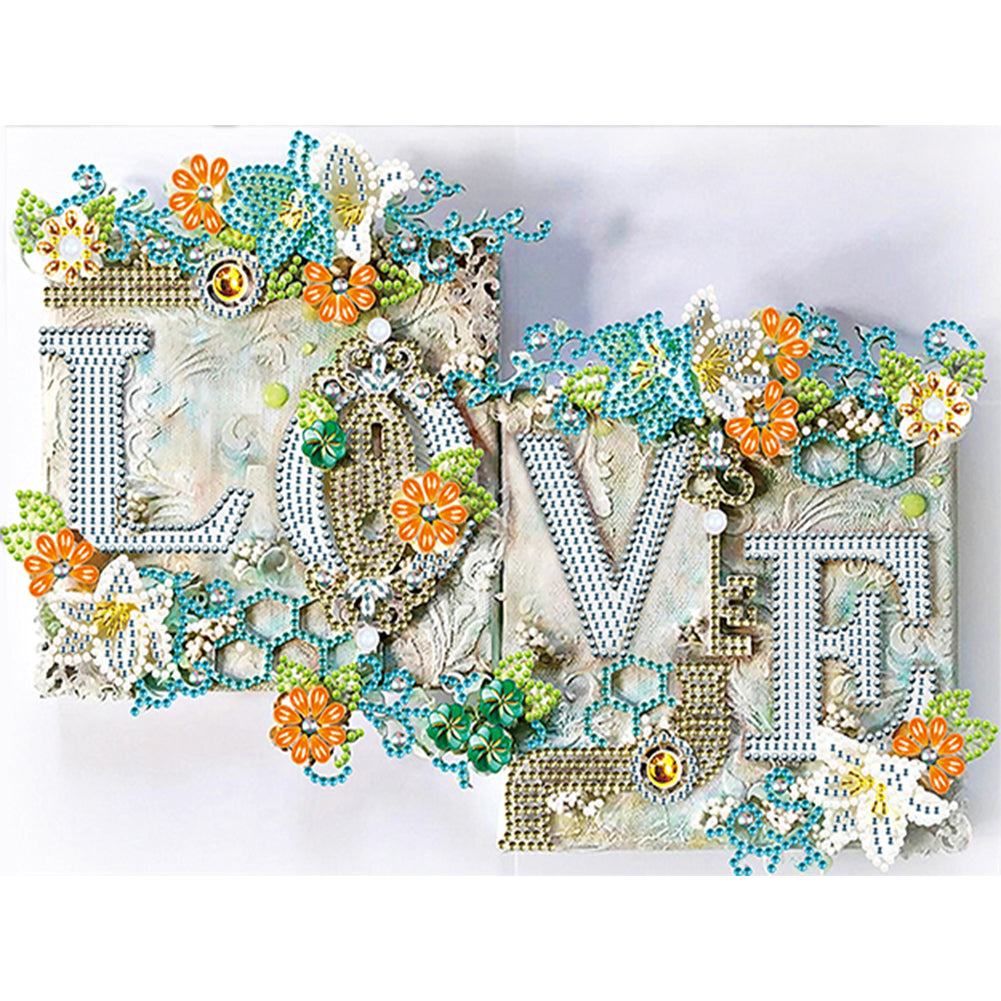 Diamond Painting - Partial Special Shaped - love (40*30CM)