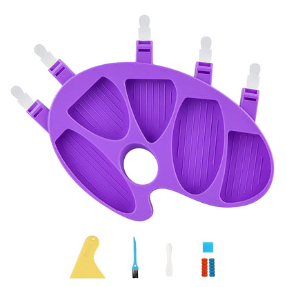 Large Bead Sorting Trays Plastic 5 Section Palm Bead Trays Kits (Purple)