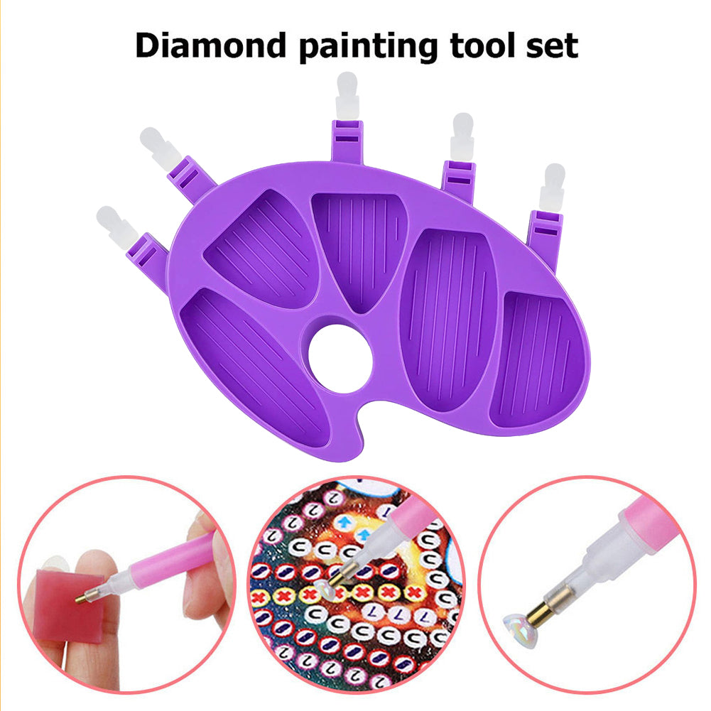 Large Bead Sorting Trays Plastic 5 Section Palm Bead Trays Kits (Purple)