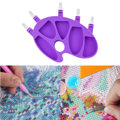 Large Bead Sorting Trays Plastic 5 Section Palm Bead Trays Kits (Purple)